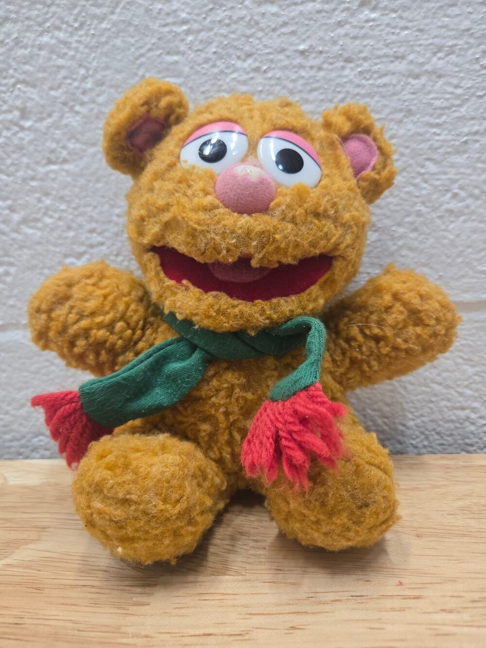 Vintage 1987 Muppets Baby Fozzie Bear Plush Henson Christmas Stuffed Toy